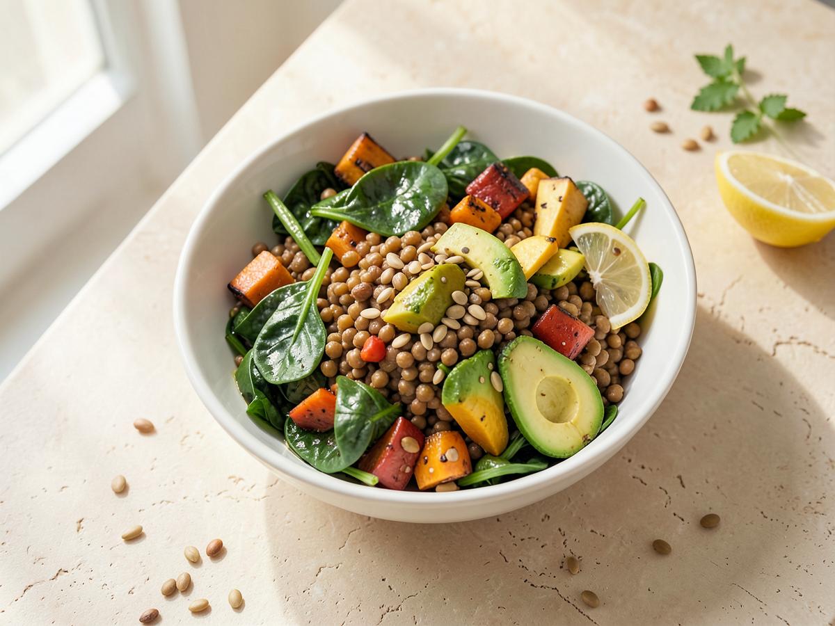 Lentil & Spinach Bowl